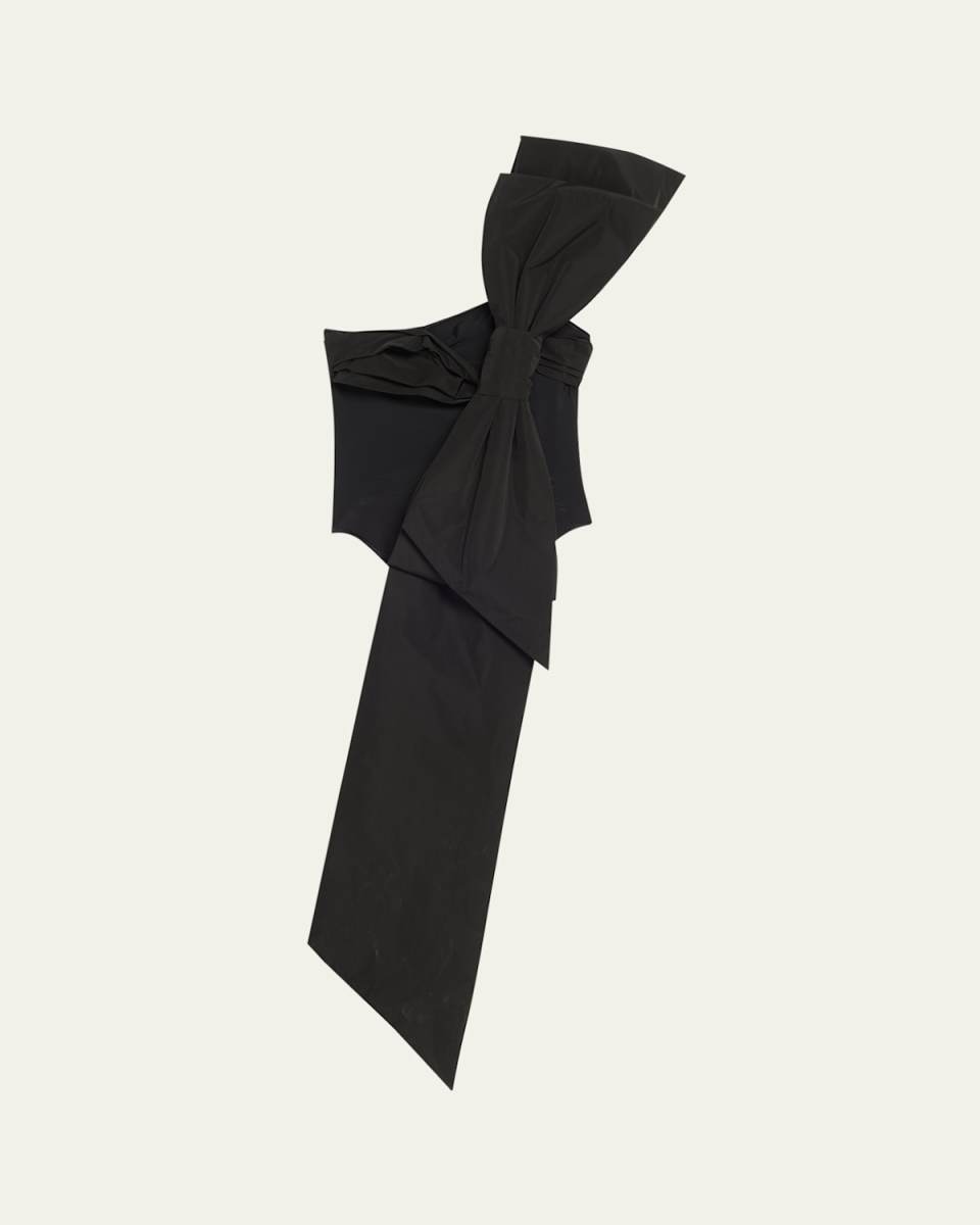 Oversized Bow Woven Leotard
